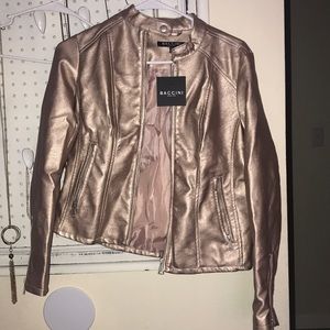 Rose Gold leather jacket